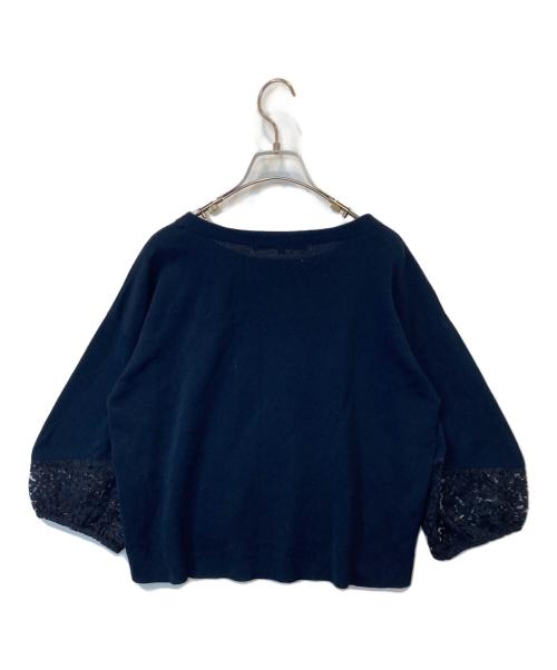 自由区（ジユウク）自由区 (ジユウク) VERY (ヴェリィ) SUPPLE LACE KNIT セットアップ OPWMKM6252 ネイビー サイズ:40の古着・服飾アイテム