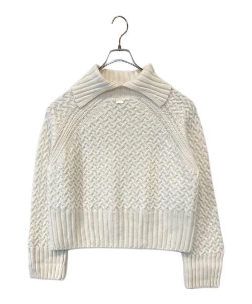 Barbour（バブアー）Barbour (バブアー) Malton タートルネック ケーブル ニット　242LKN1589 アイボリー サイズ:UK 8の古着・服飾アイテム