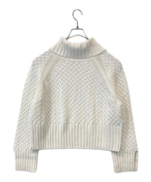 Barbour（バブアー）Barbour (バブアー) Malton タートルネック ケーブル ニット　242LKN1589 アイボリー サイズ:UK 8の古着・服飾アイテム