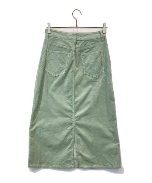 23区（ニジュウサンク）23区 (ニジュウサンク) ベルベットストレッチ Aライン スカート グリーン サイズ:38の古着・服飾アイテム