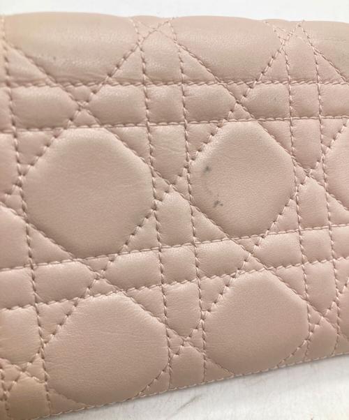 Christian Dior（クリスチャン ディオール）Christian Dior (クリスチャン ディオール) カナージュ 長財布 33-MA-0138 ピンクの古着・服飾アイテム