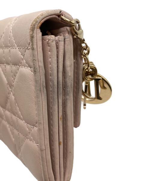 Christian Dior（クリスチャン ディオール）Christian Dior (クリスチャン ディオール) カナージュ 長財布 33-MA-0138 ピンクの古着・服飾アイテム