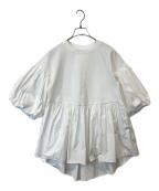 La boutique BonBonラブティックボンボン）の古着「バルーンスリーブチュニックブラウス　LBZ1031304A0005」｜ホワイト