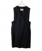 TODAYFULトゥデイフル）の古着「Asymmetry Linen Vest　12310103」｜ブラック