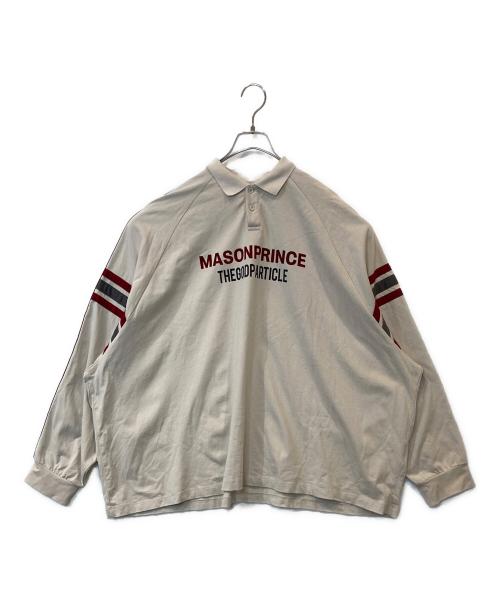 masonprince（メゾンプリンス）masonprince (メゾンプリンス) THE GOD PARTICLE オーバーサイズ 袖ライン カレッジ風ポロカットソー　CT6099 ベージュ サイズ:FREEの古着・服飾アイテム
