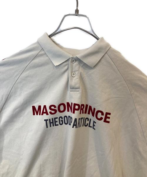 masonprince（メゾンプリンス）masonprince (メゾンプリンス) THE GOD PARTICLE オーバーサイズ 袖ライン カレッジ風ポロカットソー　CT6099 ベージュ サイズ:FREEの古着・服飾アイテム