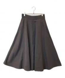 BABYLONE（バビロン）の古着「バルキーツイルフレアスカート　2460010661」｜ブラウン