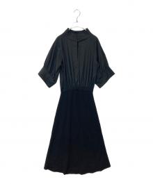 styling/（スタイリング）の古着「スタンドカラードッキングワンピース」｜ブラック