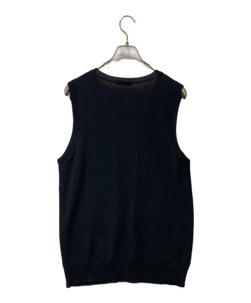 UNDERCOVER（アンダーカバー）UNDERCOVER (アンダーカバー) ウール ニット切替 Vネック ベスト ブラック サイズ:3の古着・服飾アイテム