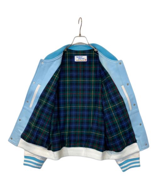 tokoro's design super deluxe（トコロ ズデザイン スーパーデラックス）tokoro's design super deluxe (トコロ ズデザイン スーパーデラックス) 世田谷ベース (セタガヤベース) スタジャン スカイブルー サイズ:Mの古着・服飾アイテム