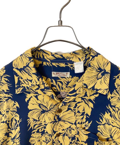 Sun Surf（サンサーフ）Sun Surf (サンサーフ) アロハシャツ ネイビー×イエロー サイズ:不明の古着・服飾アイテム