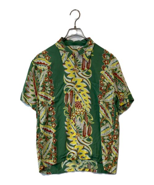 THE FLAT HEAD（ザ・フラットヘッド）THE FLAT HEAD (ザ・フラットヘッド) アロハシャツ グリーン サイズ:Lの古着・服飾アイテム