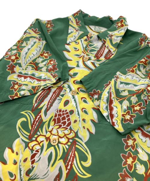 THE FLAT HEAD（ザ・フラットヘッド）THE FLAT HEAD (ザ・フラットヘッド) アロハシャツ グリーン サイズ:Lの古着・服飾アイテム