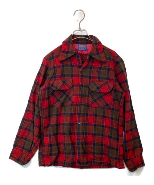PENDLETON（ペンドルトン）PENDLETON (ペンドルトン) ウールチェックシャツ　70's レッド サイズ:Sの古着・服飾アイテム