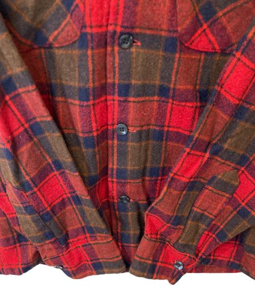 PENDLETON（ペンドルトン）PENDLETON (ペンドルトン) ウールチェックシャツ　70's レッド サイズ:Sの古着・服飾アイテム