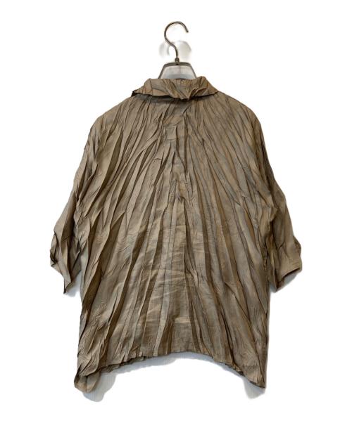 PLEATS PLEASE（プリーツプリーズ）PLEATS PLEASE (プリーツプリーズ) ワッシャー加工シャツ PP32-ZT964 オリーブ サイズ:3の古着・服飾アイテム