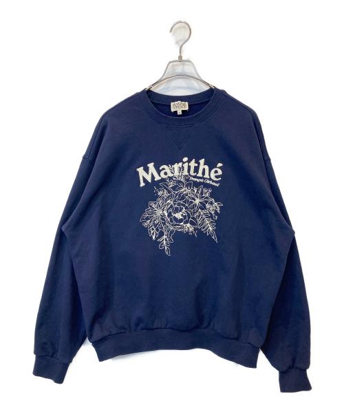 MARITHE+FRANCOIS GIRBAUD（マリテフランソワジルボー）MARITHE+FRANCOIS GIRBAUD (マリテフランソワジルボー) FLOWER GRAPHIC SWEATSHIRT　ｽｳｪｯﾄ　2460010661 ネイビー サイズ:Lの古着・服飾アイテム