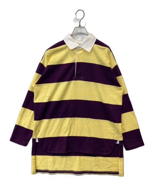 INSCRIRE（アンスクリア）INSCRIRE (アンスクリア) ボーダーラガーシャツ　I18AW-CUT7 イエロー×パープル サイズ:FREEの古着・服飾アイテム
