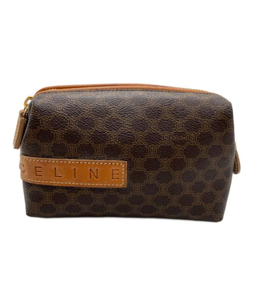 CELINE（セリーヌ）CELINE (セリーヌ) マカダム柄 ポーチ ブラウンの古着・服飾アイテム