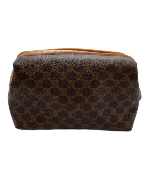 CELINE（セリーヌ）CELINE (セリーヌ) マカダム柄 ポーチ ブラウンの古着・服飾アイテム