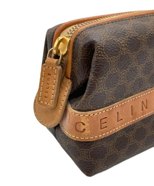CELINE（セリーヌ）CELINE (セリーヌ) マカダム柄 ポーチ ブラウンの古着・服飾アイテム
