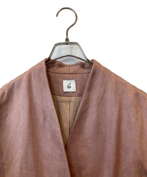 6(ROKU) BEAUTY&YOUTH（ロク ビューティーアンドユース）6(ROKU) BEAUTY&YOUTH (ロク ビューティーアンドユース) HEAVY LINEN JACKET 8622-209-0074 ジャケット ピンク サイズ:36の古着・服飾アイテム