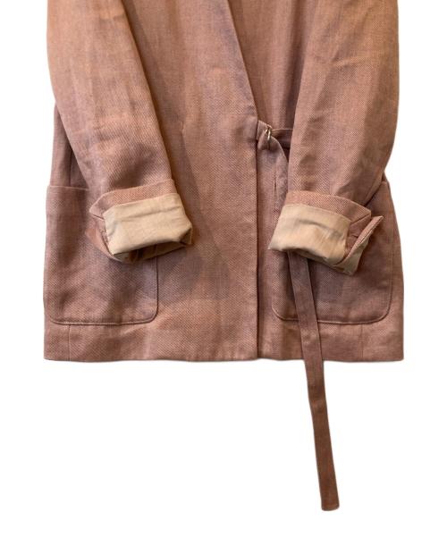 6(ROKU) BEAUTY&YOUTH（ロク ビューティーアンドユース）6(ROKU) BEAUTY&YOUTH (ロク ビューティーアンドユース) HEAVY LINEN JACKET 8622-209-0074 ジャケット ピンク サイズ:36の古着・服飾アイテム