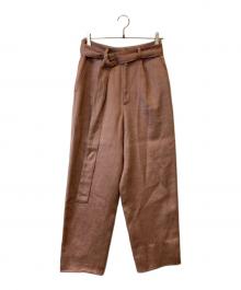 6(ROKU) BEAUTY&YOUTH（ロク ビューティーアンドユース）の古着「HEAVY LINEN PANTS 8614-202-0170 パンツ」｜ピンク