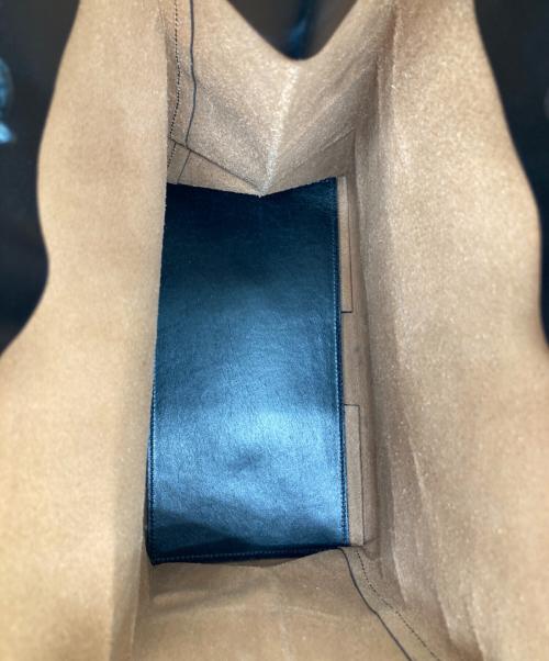 UNKNOWN PRODUCTS（アンノウン プロダクツ）UNKNOWN PRODUCTS (アンノウン プロダクツ) レザー ペーパーバッグ ブラックの古着・服飾アイテム