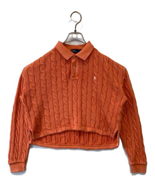 POLO RALPH LAUREN（ポロ・ラルフローレン）POLO RALPH LAUREN (ポロ・ラルフローレン) ケーブルニットポロシャツ オレンジ サイズ:XSの古着・服飾アイテム