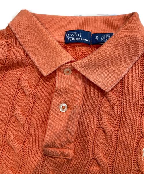POLO RALPH LAUREN（ポロ・ラルフローレン）POLO RALPH LAUREN (ポロ・ラルフローレン) ケーブルニットポロシャツ オレンジ サイズ:XSの古着・服飾アイテム