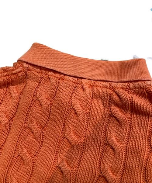 POLO RALPH LAUREN（ポロ・ラルフローレン）POLO RALPH LAUREN (ポロ・ラルフローレン) ケーブルニットポロシャツ オレンジ サイズ:XSの古着・服飾アイテム