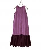 Nobleノーブル）の古着「フェイクスウェードバイカラーワンピース　22040240529020」｜パープル