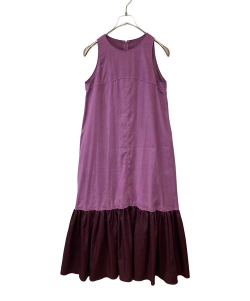 Noble（ノーブル）Noble (ノーブル) フェイクスウェードバイカラーワンピース　22040240529020 パープル サイズ:FREEの古着・服飾アイテム