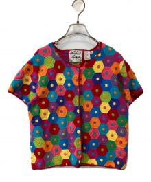 MICHAEL SIMON（マイケル シモン）の古着「刺繍半袖カーディガン」｜マルチカラー