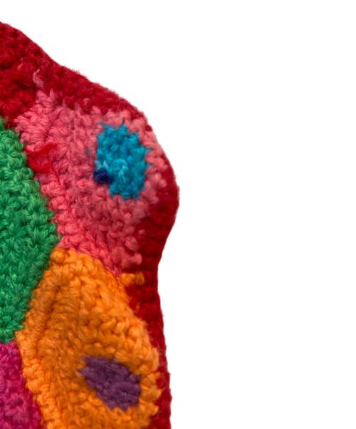 MICHAEL SIMON（マイケル シモン）MICHAEL SIMON (マイケル シモン) 刺繍半袖カーディガン マルチカラー サイズ:Mの古着・服飾アイテム