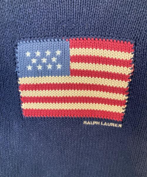 POLO JEANS CO.（ポロジーンズカンパニー）POLO JEANS CO. (ポロジーンズカンパニー) 星条旗コットンニット ネイビー サイズ:150の古着・服飾アイテム