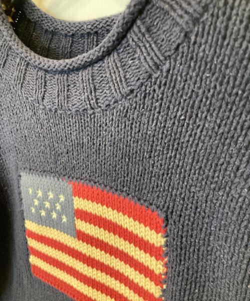 POLO JEANS CO.（ポロジーンズカンパニー）POLO JEANS CO. (ポロジーンズカンパニー) 星条旗コットンニット ネイビー サイズ:150の古着・服飾アイテム