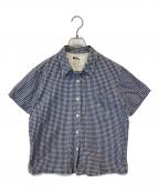 MHLエムエイチエル）の古着「半袖ガンガムチェックシャツ」｜ブルー