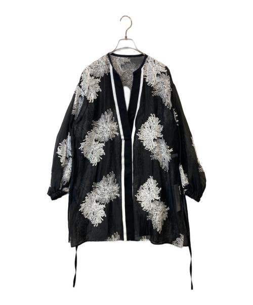 ADORE（アドーア）ADORE (アドーア) シアーエンブロイダリーロングジャケット　531-5150328 ブラック サイズ:38 未使用品の古着・服飾アイテム