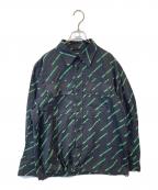 DIESELディーゼル）の古着「総柄長袖シャツ 93243」｜ブラック