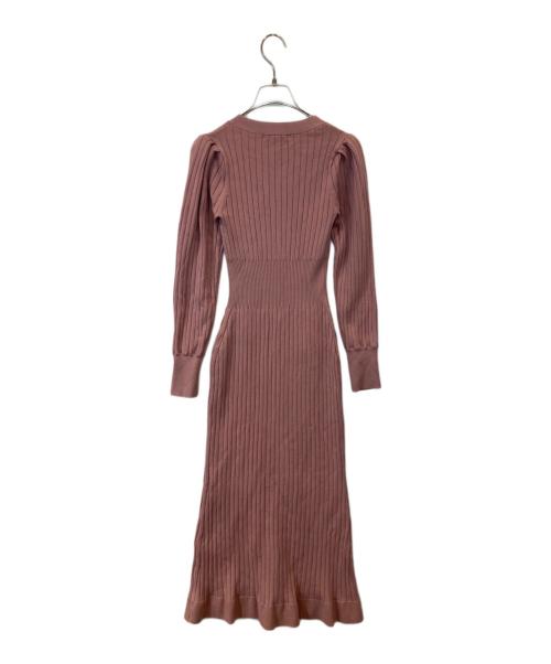 Snidel（スナイデル）Snidel (スナイデル) フロントボタンニットワンピース 24秋冬 ピンク サイズ:FREEの古着・服飾アイテム