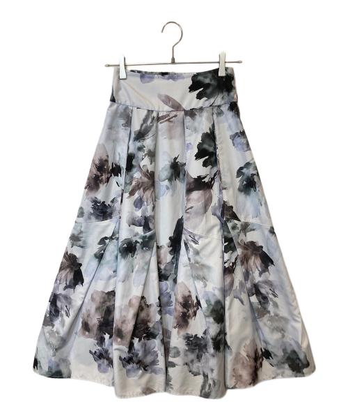 Snidel（スナイデル）Snidel (スナイデル) タックボリュームプリントスカート　SWFS224224 スカイブルーの古着・服飾アイテム
