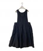 nest Robeネストローブ）の古着「リネン墨インディゴ染めエプロンワンピース　01251-1136」｜ネイビー