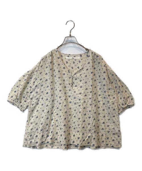 45R（フォーティファイブ・アール）45R (フォーティファイブ・アール) カーゼ花柄ブラウス ベージュの古着・服飾アイテム
