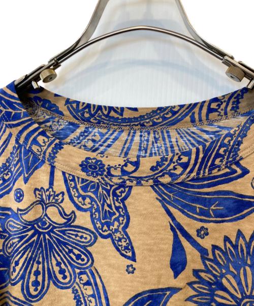 45rpm（45アールピーエム）45rpm (45アールピーエム) Hopi Hopi更紗プリントワンピース ネイビー×ブラウンの古着・服飾アイテム