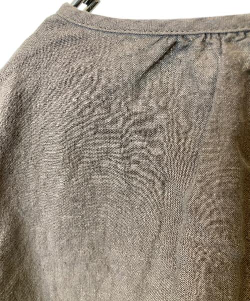 nest Robe（ネストローブ）nest Robe (ネストローブ) リネンガーゼ袖ドッキングシャツ　01243-1153 ブラウン サイズ:FREEの古着・服飾アイテム