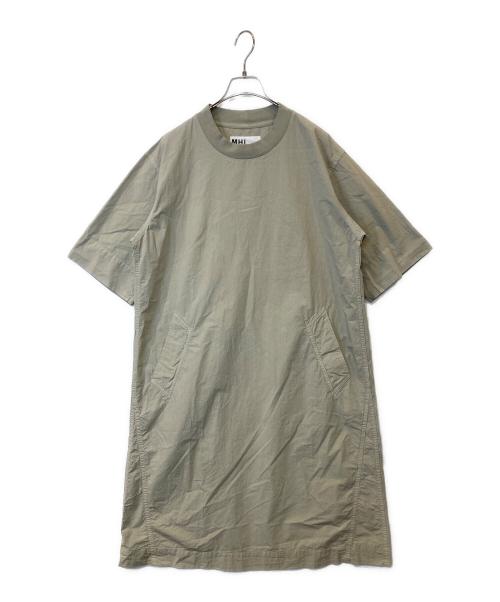 MHL（エムエイチエル）MHL (エムエイチエル) 半袖コットン ワンピース ライトグレー サイズ:1の古着・服飾アイテム