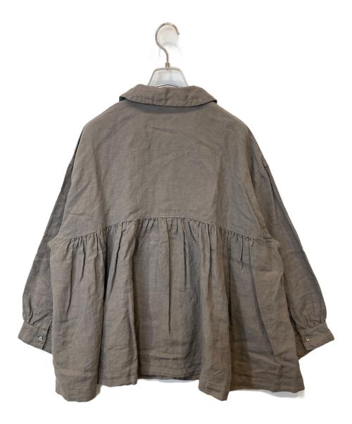 nest Robe（ネストローブ）nest Robe (ネストローブ) リネンスクエアカラーブラウス　01243-1157 ブラウン サイズ:FREEの古着・服飾アイテム