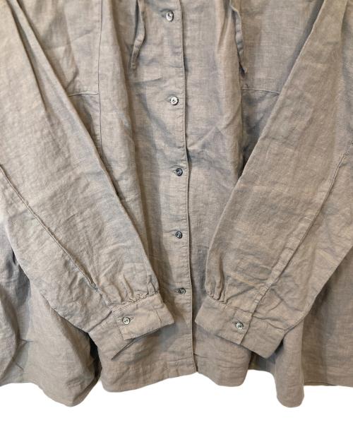 nest Robe（ネストローブ）nest Robe (ネストローブ) リネンスクエアカラーブラウス　01243-1157 ブラウン サイズ:FREEの古着・服飾アイテム